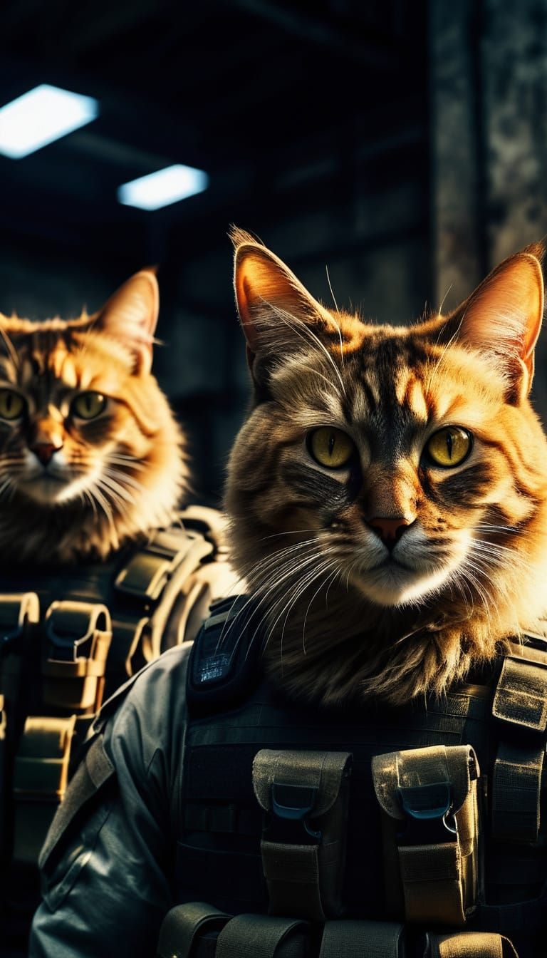 Tactical Cats: Hyper-Realistic Special Forces Photo