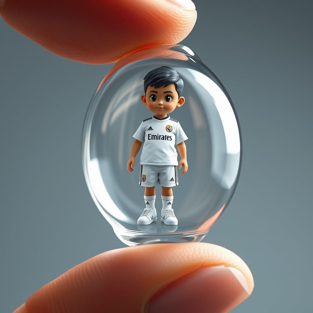 Glass Gashapon Capsule with Chibi Vinicius Jr. Figure
