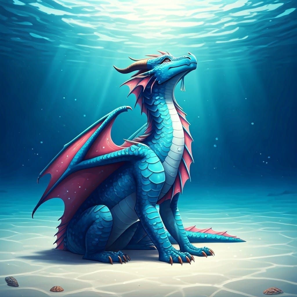 Anime-Inspired SeaWing Dragon Hybrid Underwater