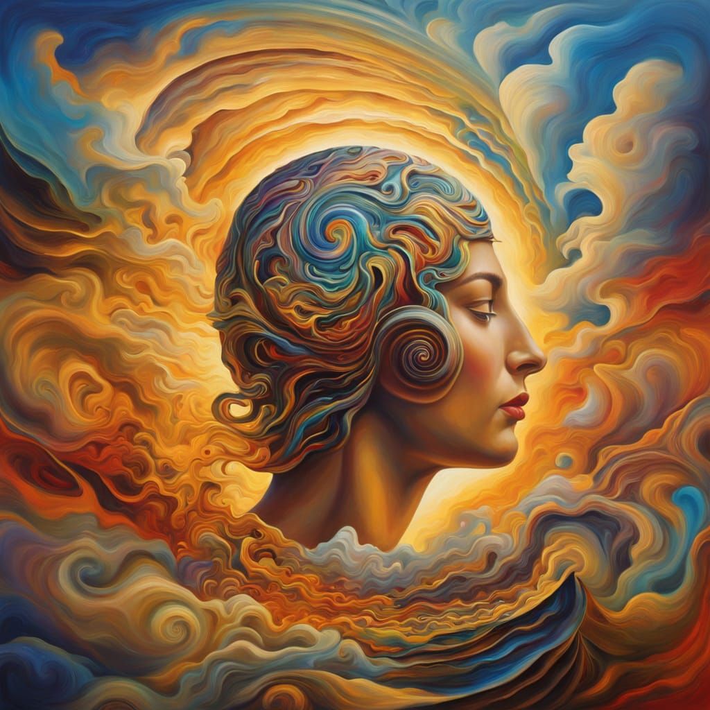 Labyrinth of Mind: A Surreal Oil Painting