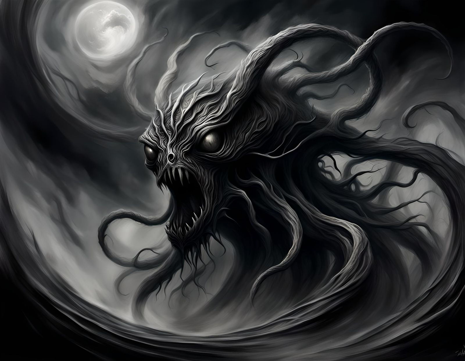 High-Resolution Nightmare in 1980s Horror Style