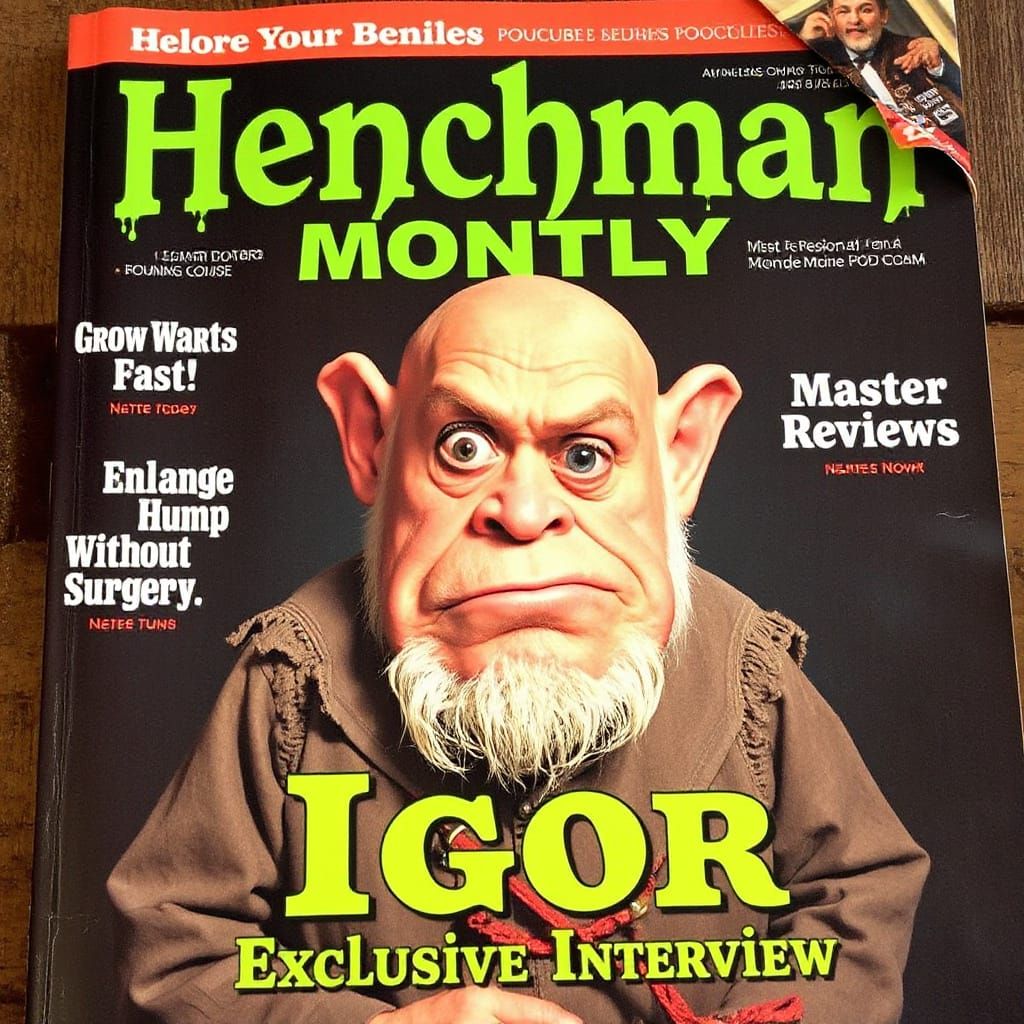 Henchman Monthly Magazine Cover in Grotesque Style