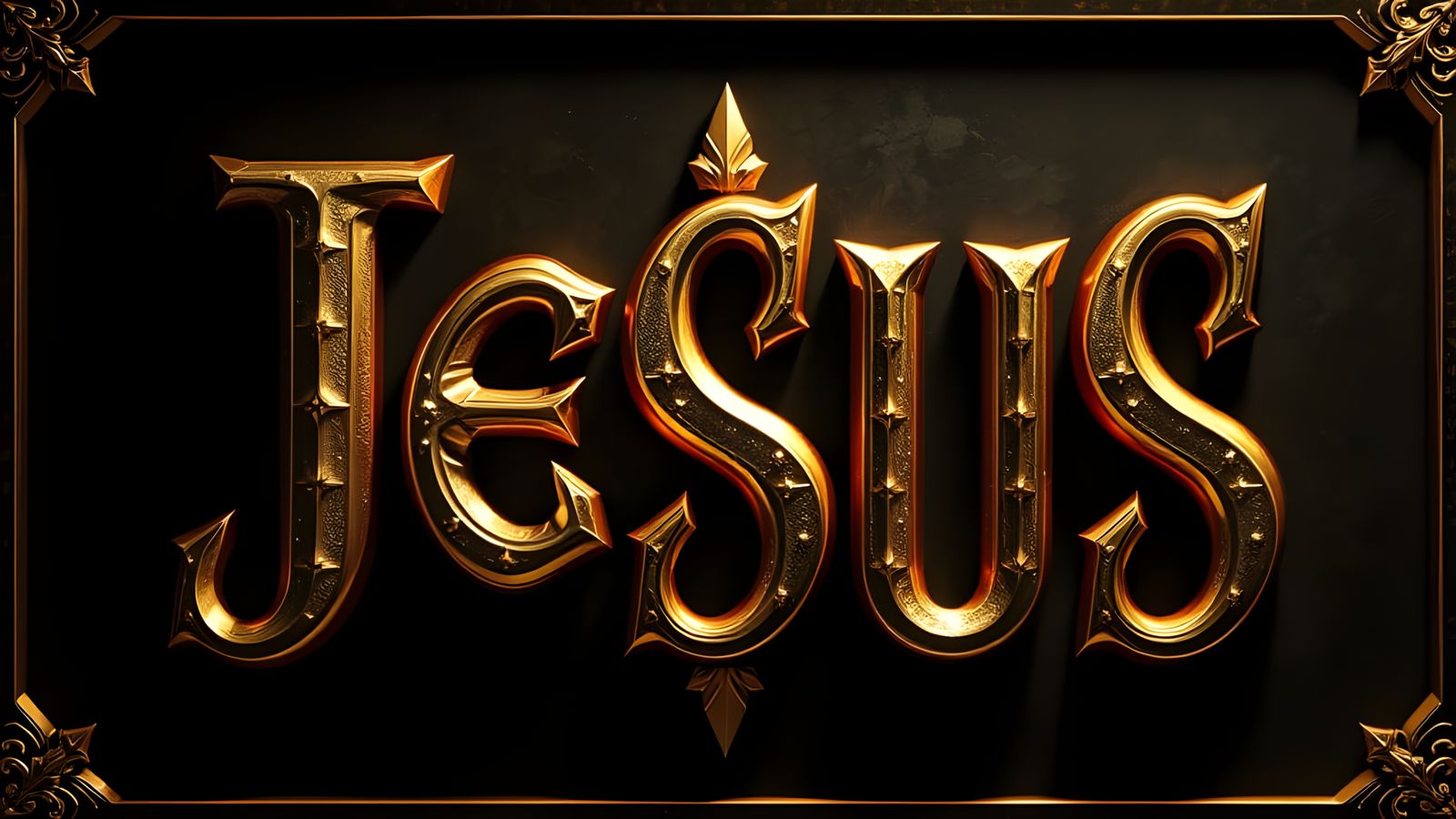 3D Gold Alphabet with Bevel Edges and Shadows