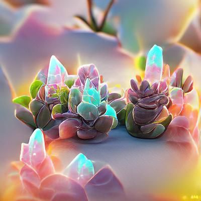 Glowing Quartz Succulents in 3D