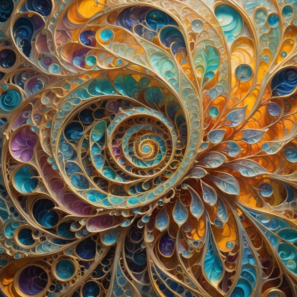 Surreal Fibonacci Sequence in Iridescent Colors