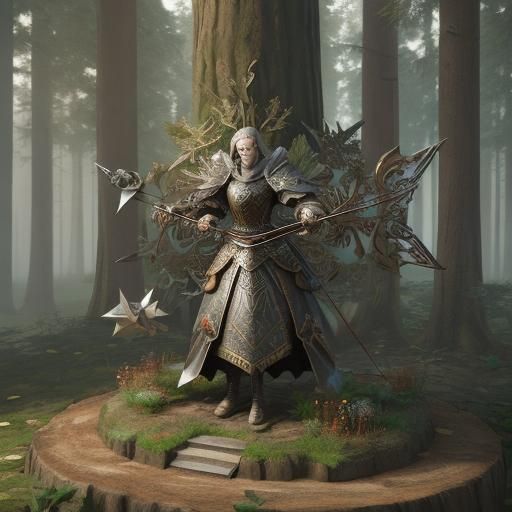 Medieval Crossbow in Low-Poly Pixel Art Style