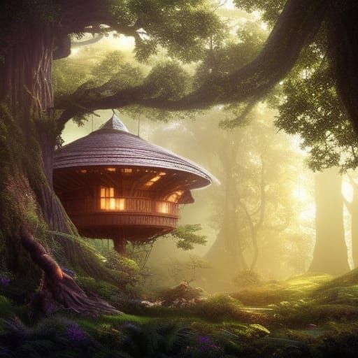 Fantasy Forest Home in Redwood Tree