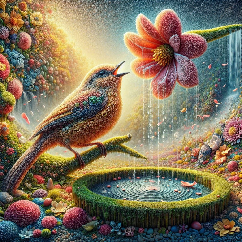 Nature Bird Portrait in Romantic Style