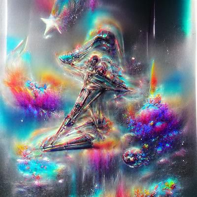 Cosmic Star Wars Hologram in Pablo Amaringo Style