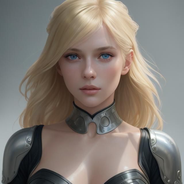 a beautiful pure dior blonde model with a short throat and w...