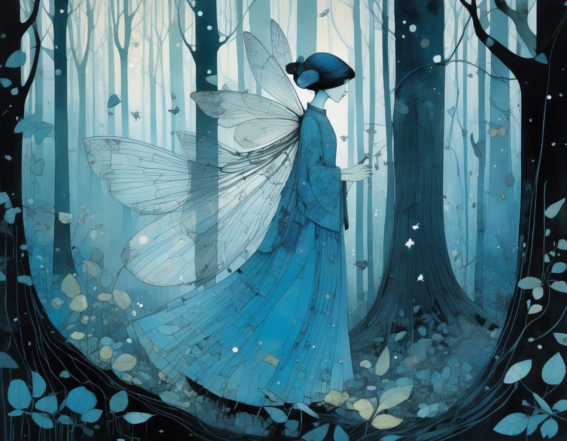 Fairies in the Woods: Whimsical Illustration