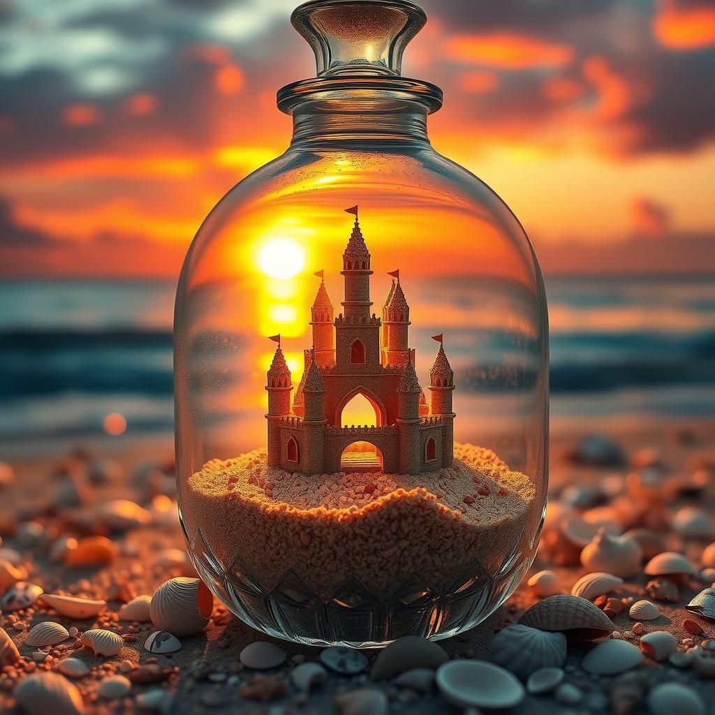 Sandcastle in a jar