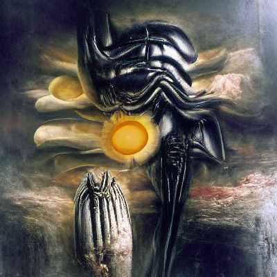 Biomechanical Landscape in Giger Style
