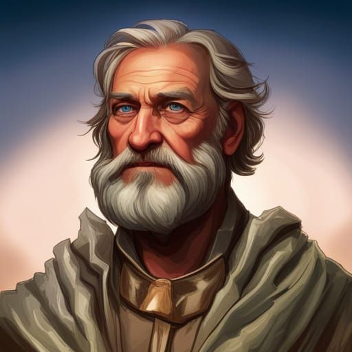 Wise Medieval Merchant Portrait in Hyperdetailed Style