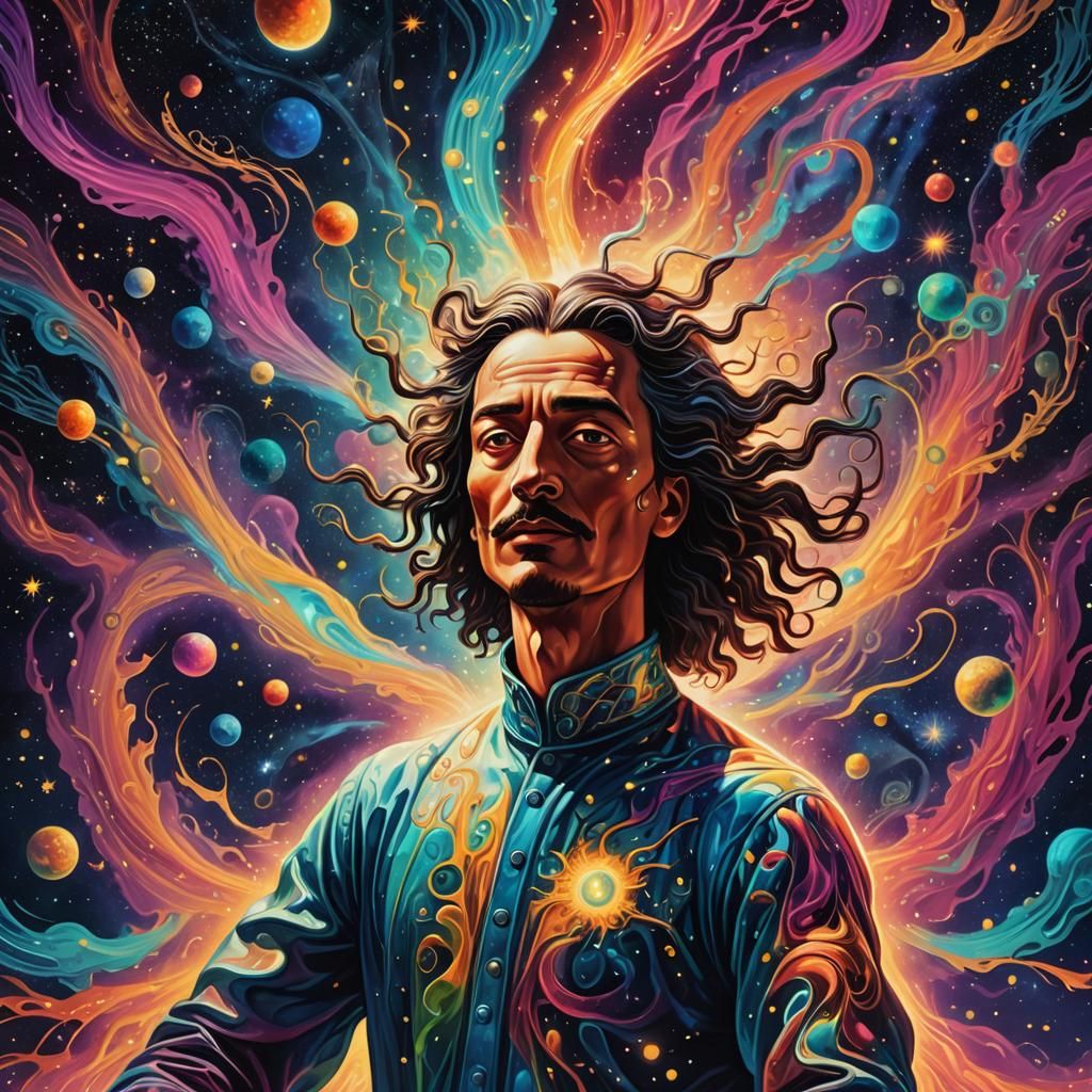 Astral Being Ascends into Infinity: Surreal Cosmic Art