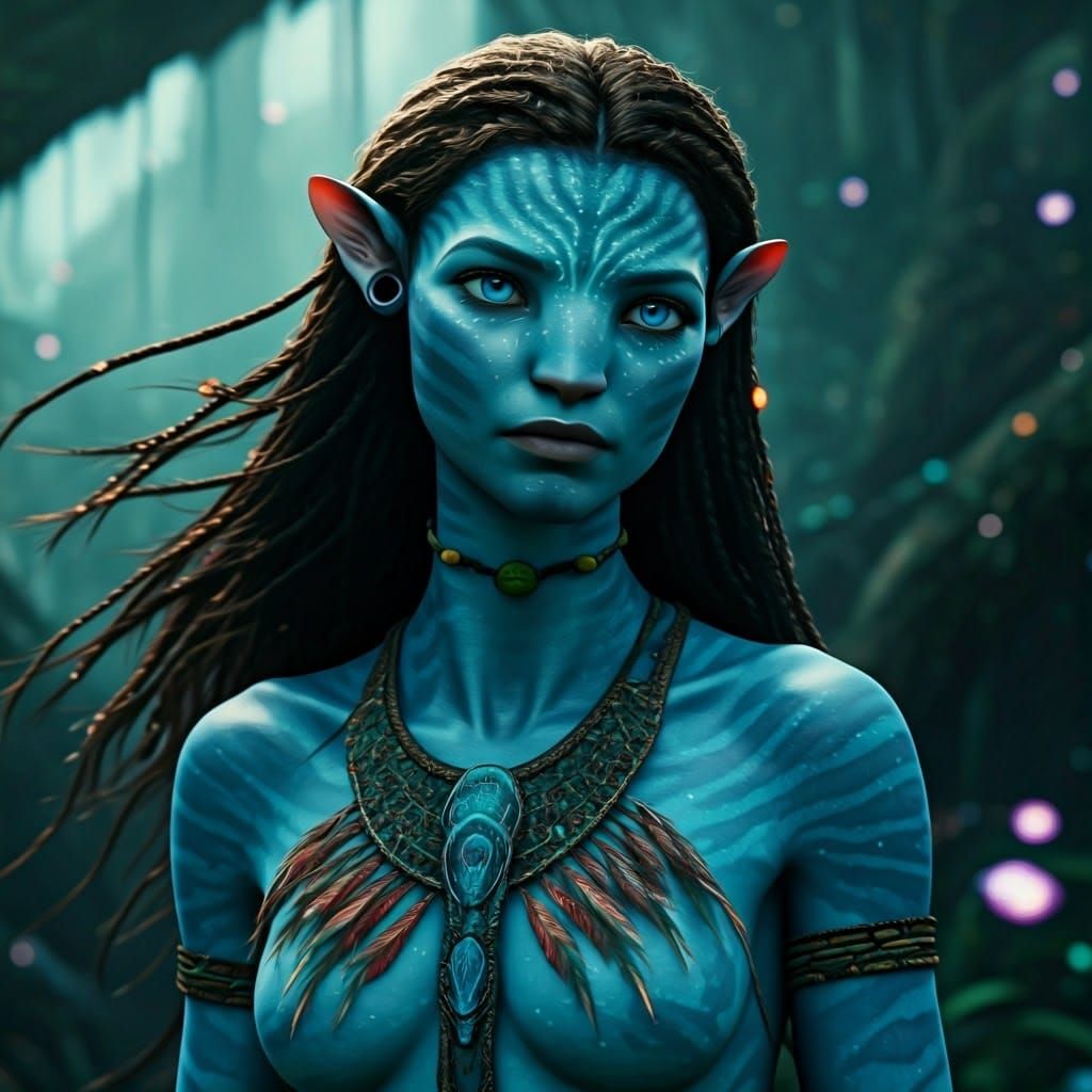 Zendaya as a Majestic Navi in Lush Pandora Landscape