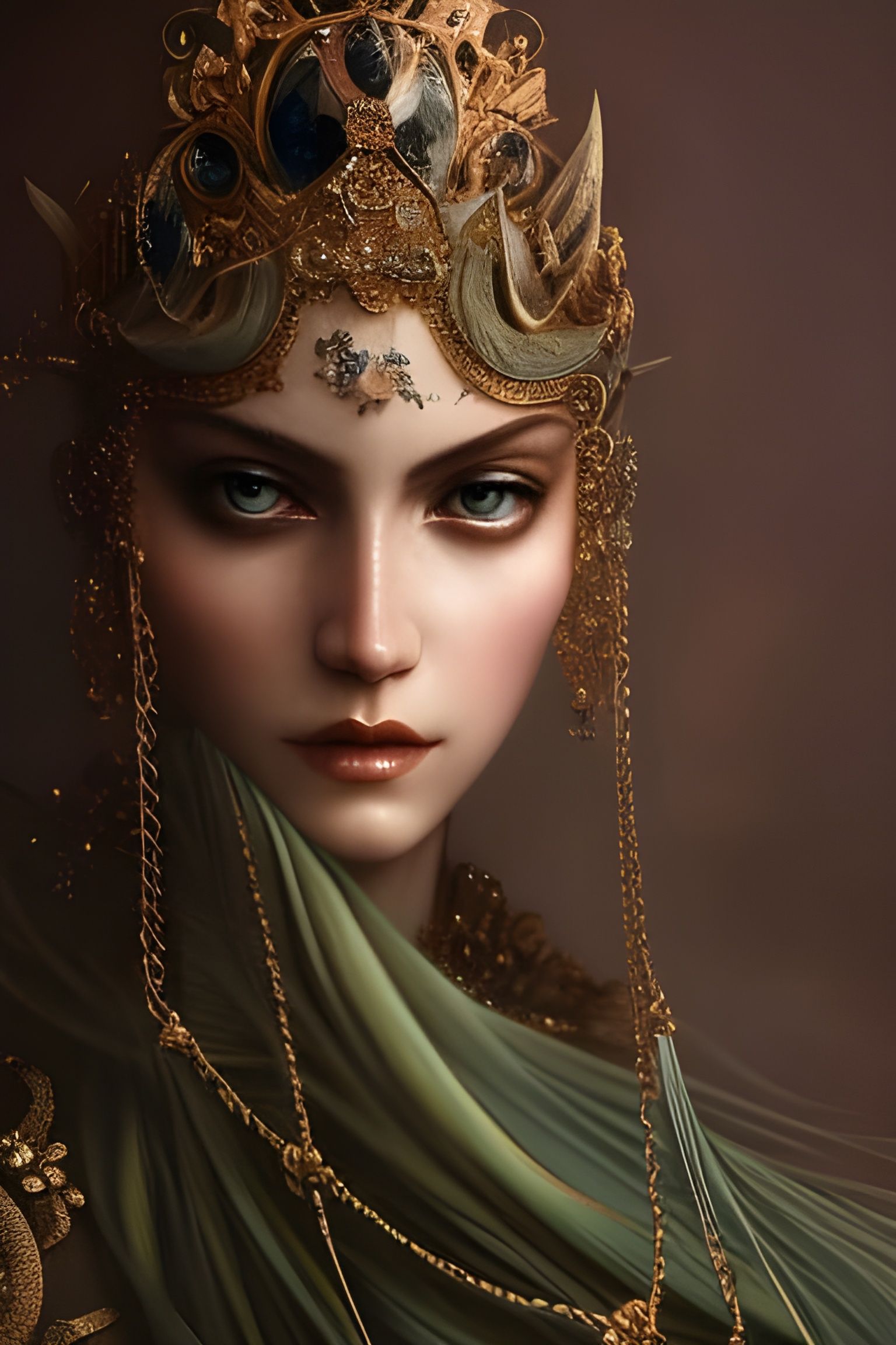 Ethereal Queen of Chance in Hyper-Detailed Digital Art