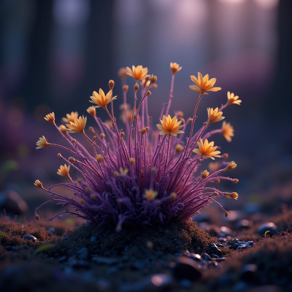 Windbloom Shrub in a Dark Fantasy Environment