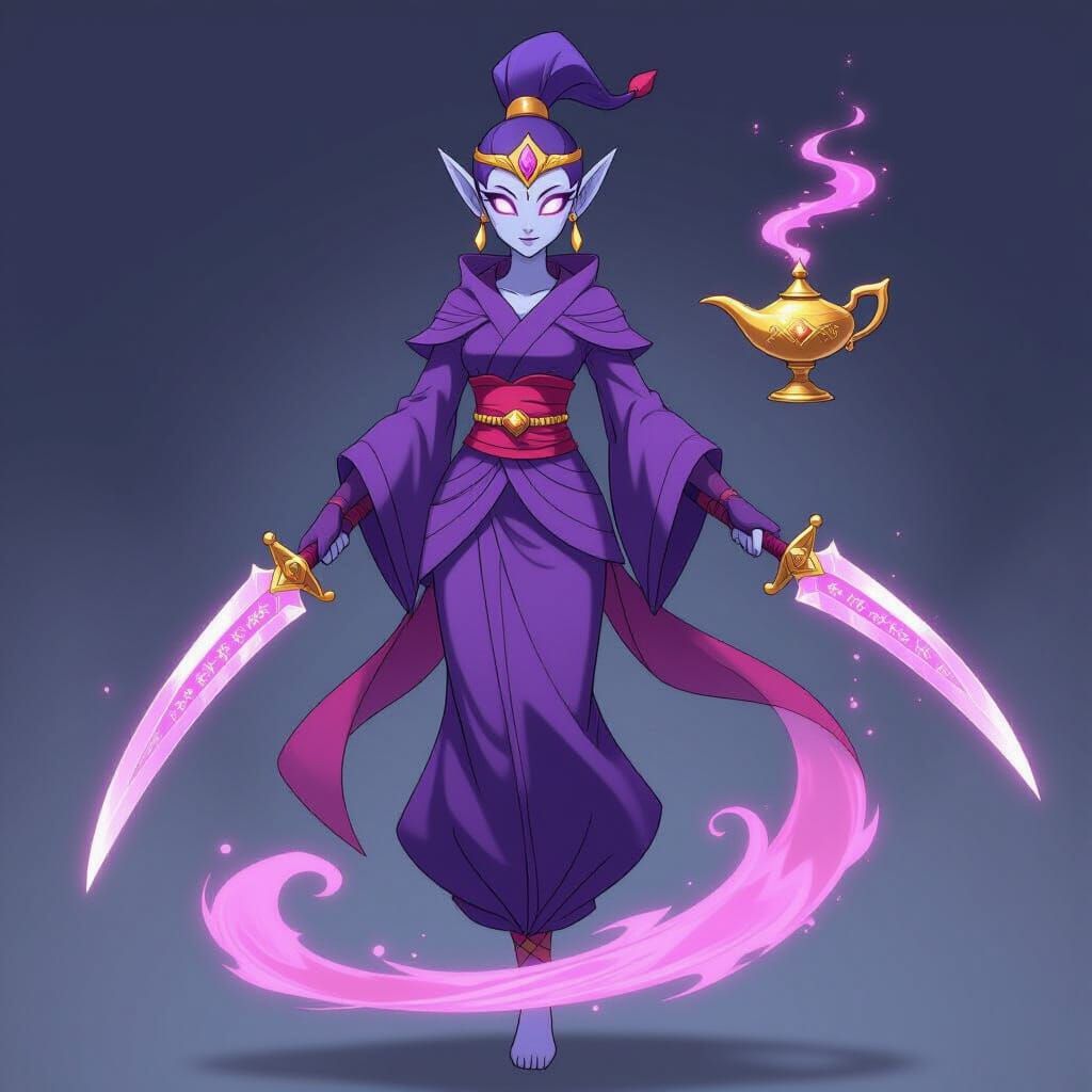 Ninja-Genie Pokemon with Crystal Blades