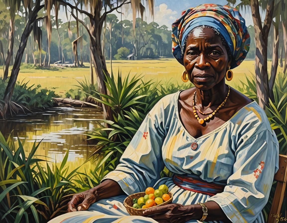 Impressionist Painting of Gullah Geechee Woman