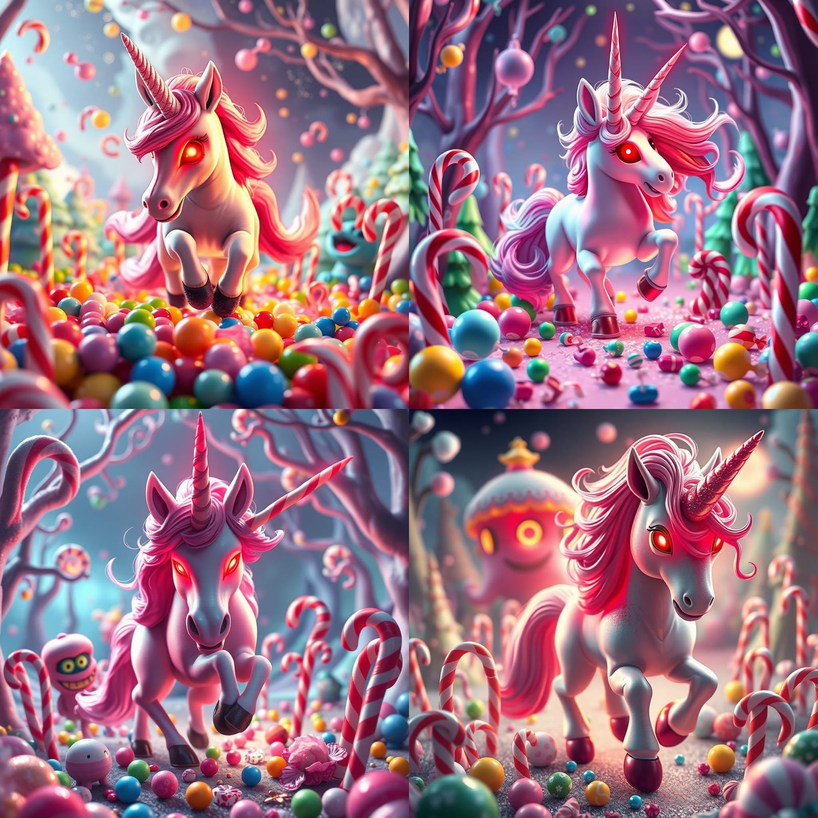 Nightmare Unicorn's Candyland Feast: Hyperrealistic Digital ...