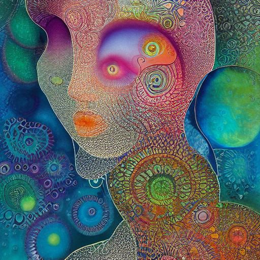 Alcohol Ink Abstract Nymph Child by Seddon Boulet