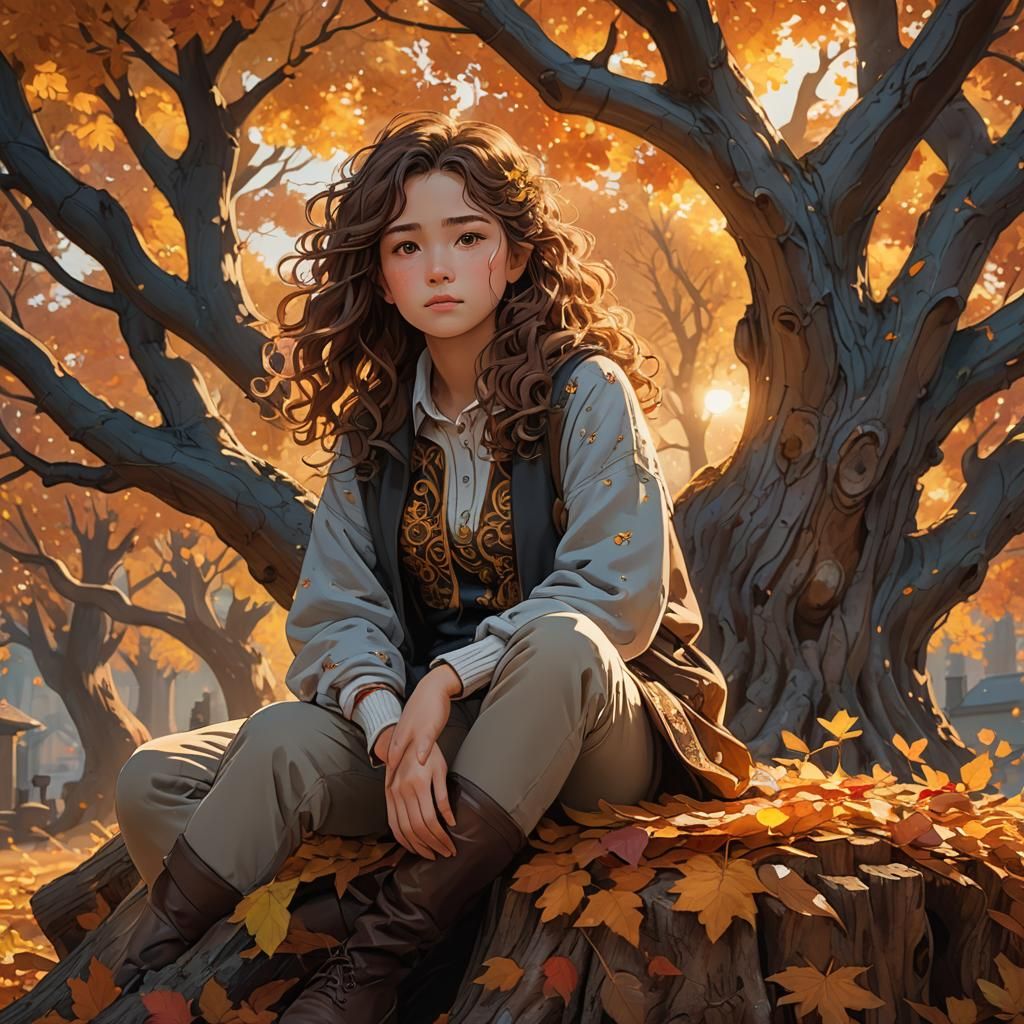 Autumn Portrait in Miyazaki and Xaz Style