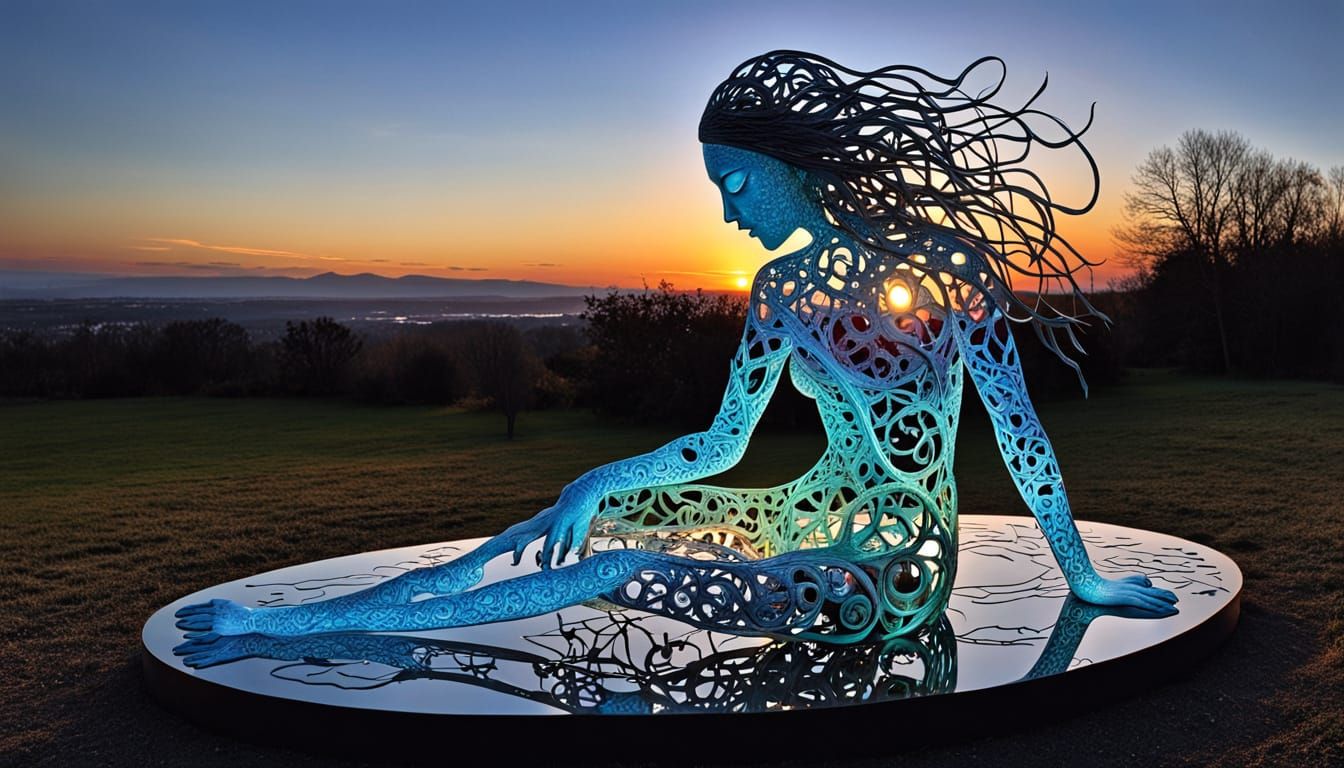 Surreal Fragmented Sculpture with Bio Art and Mythological C...