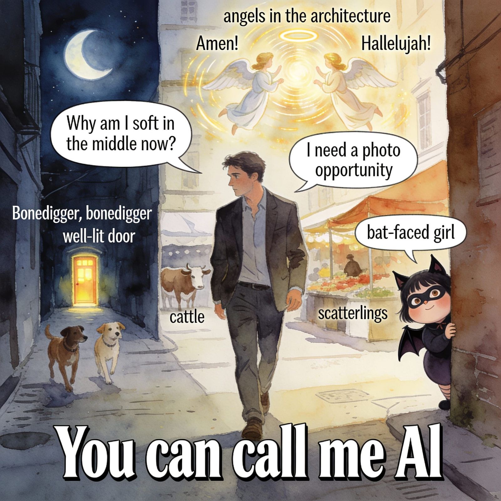 Man Reflects on Life's Struggles on City Street