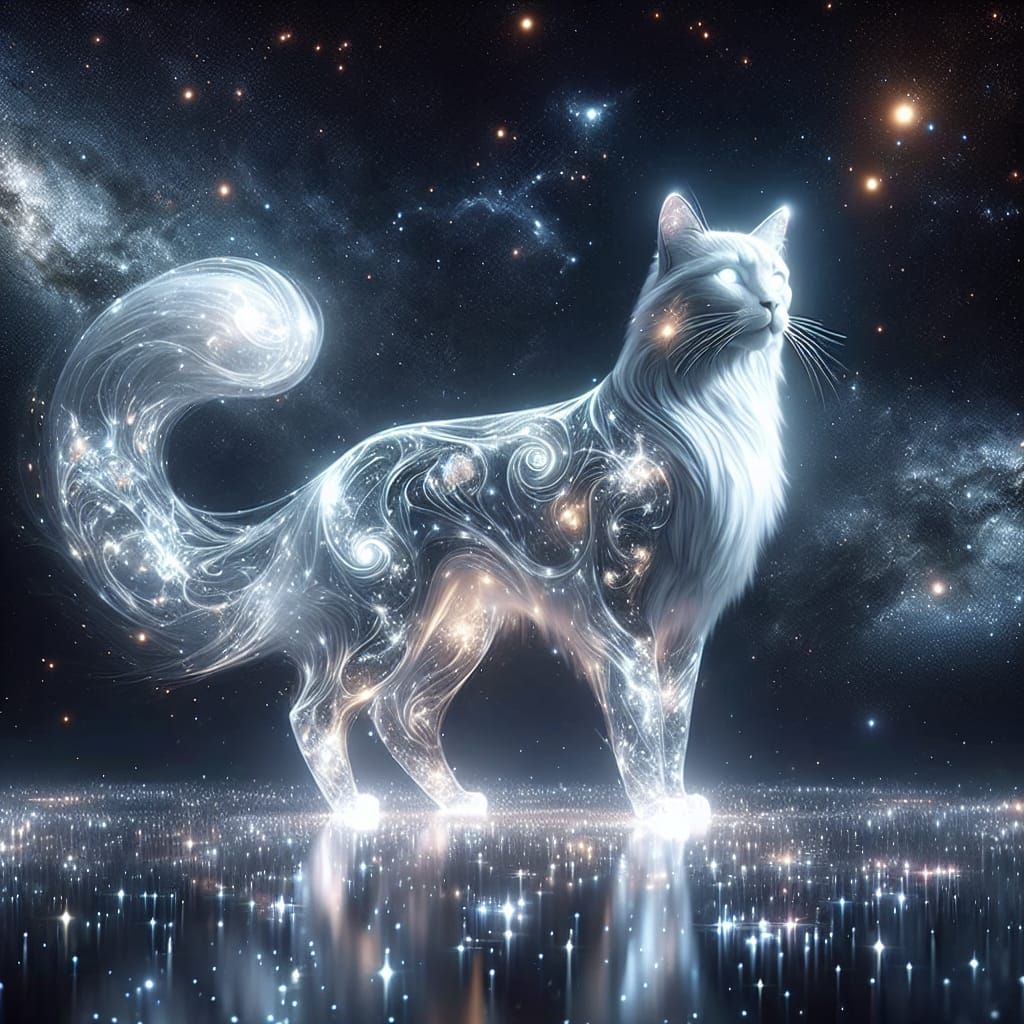 Radiant Cosmic Cat Formed of Stars