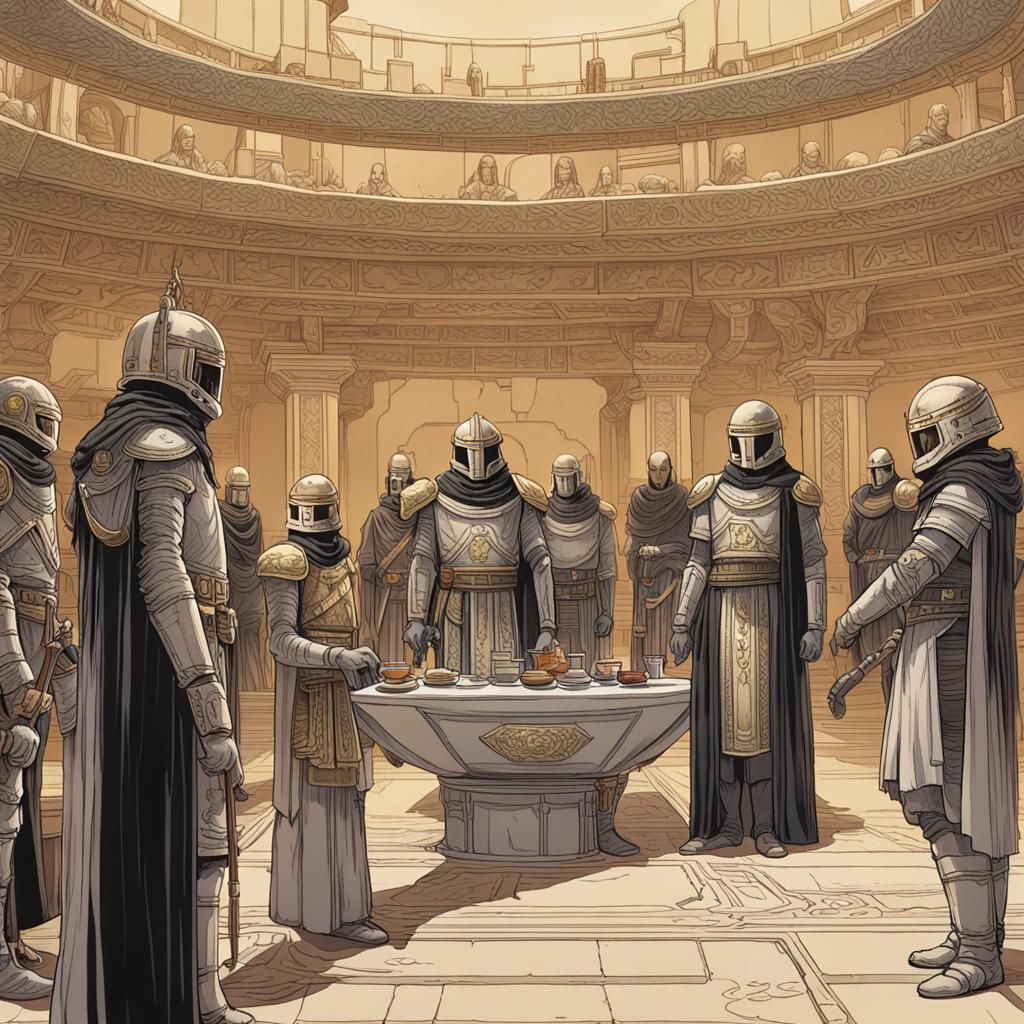 Noble Families Meet the Emperor: Matte Painting