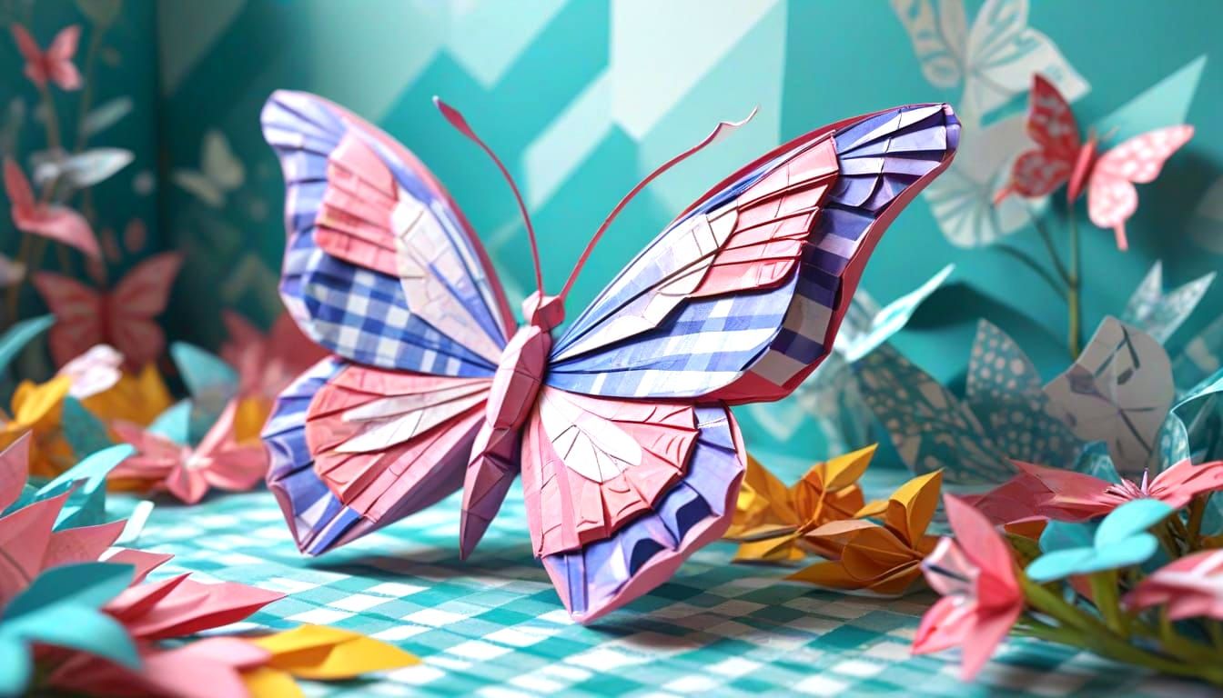 Gingham : Origami Butterfly