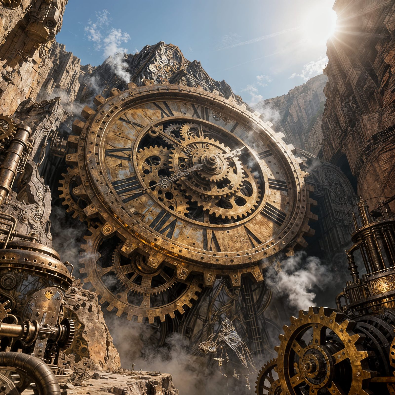 Gargantuan Clockwork Mechanism in Canyon