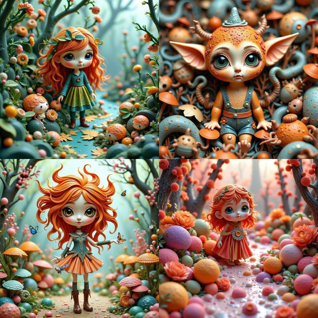 Miniature People in Soft Textured Art