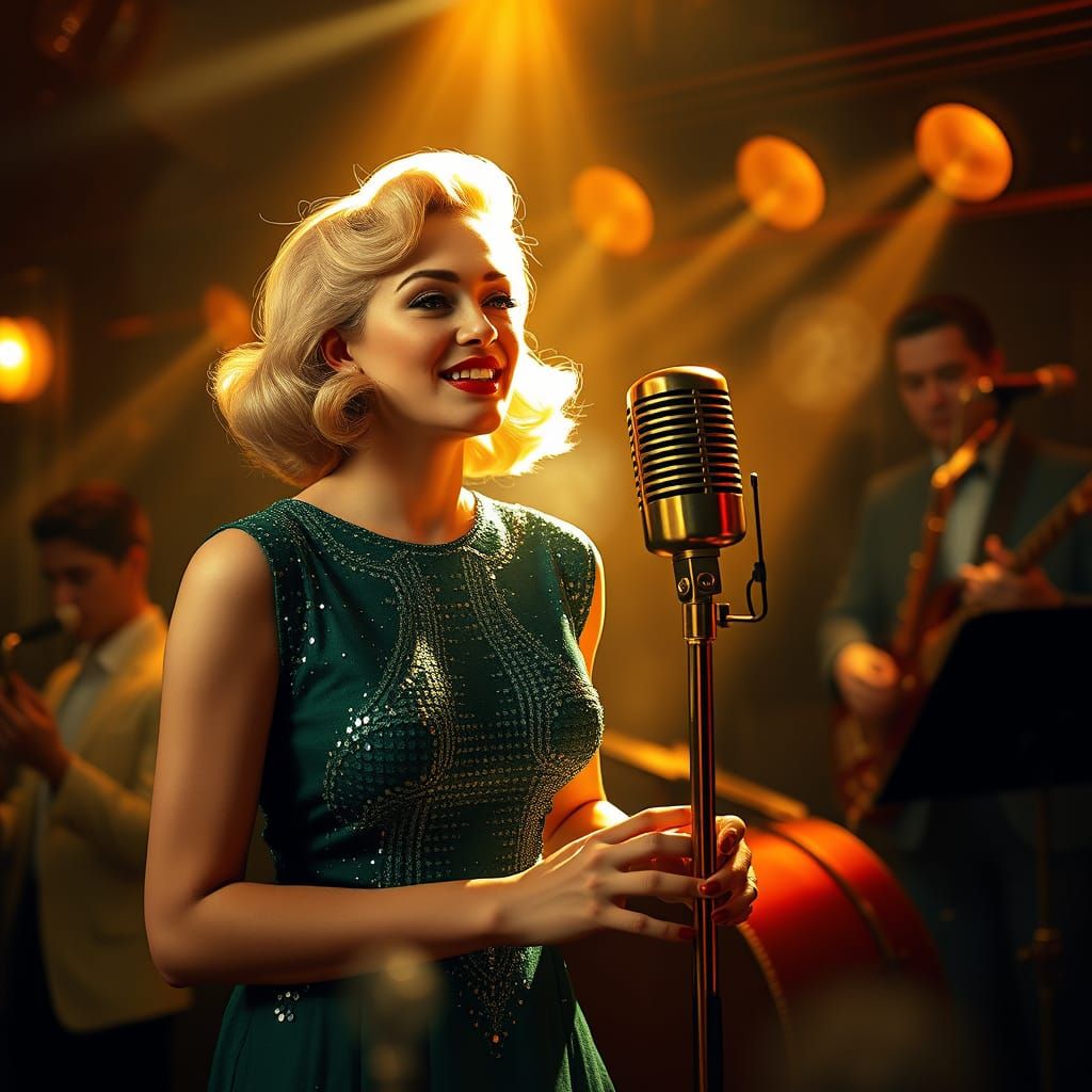 1950s Nordic Jazz Singer in Smoky Club