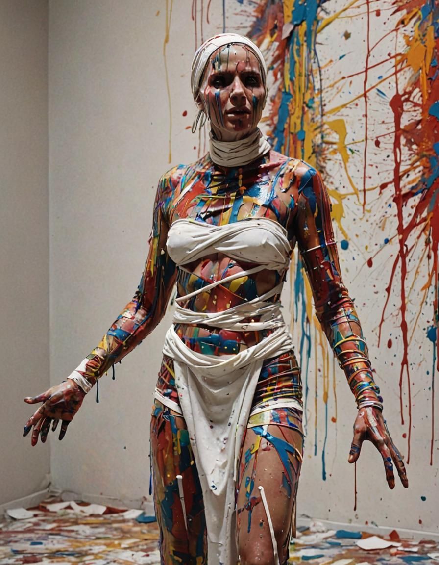 Performance Artist in Viennese Actionism Style