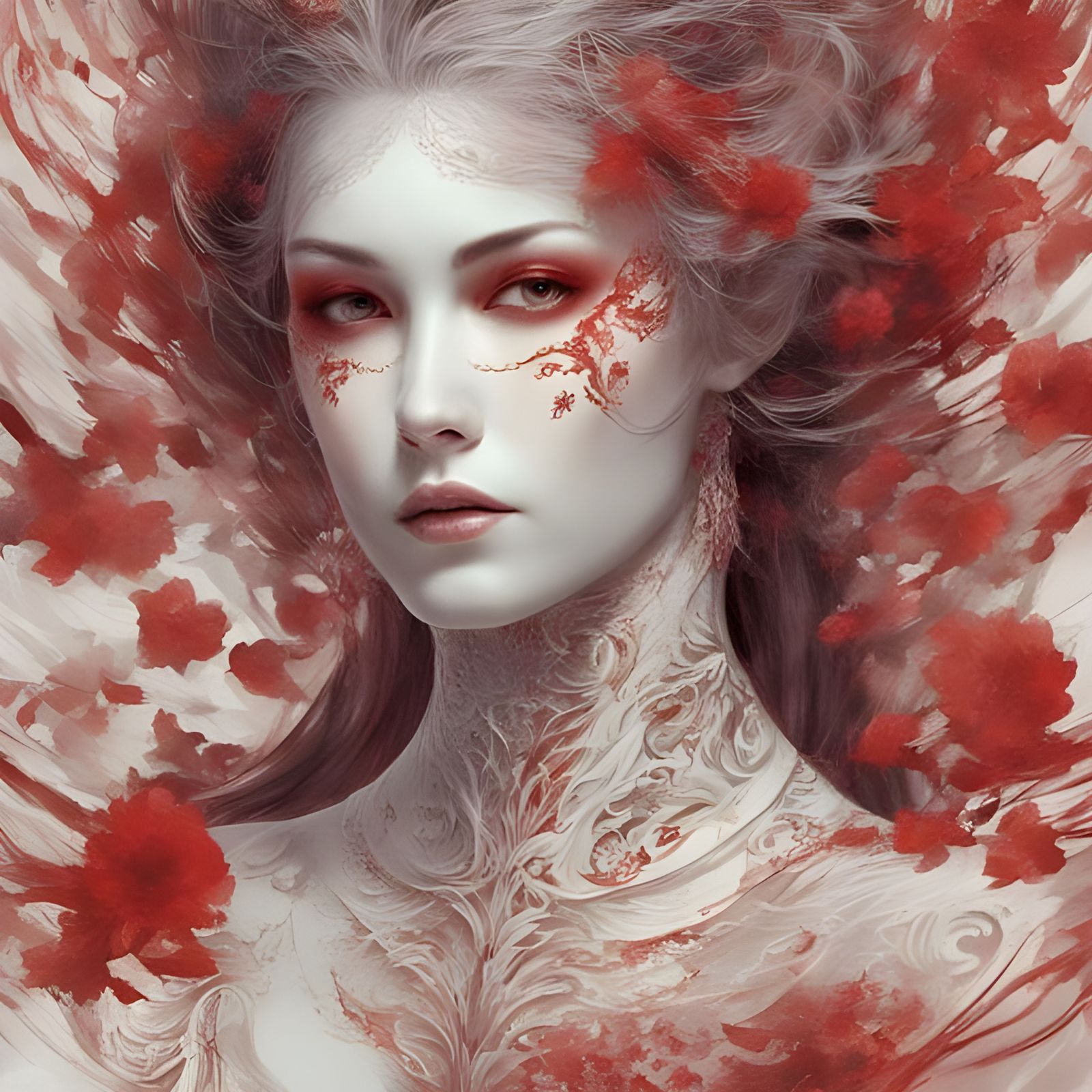 Porcelain Faced Girl Portrait in Fantasy Style
