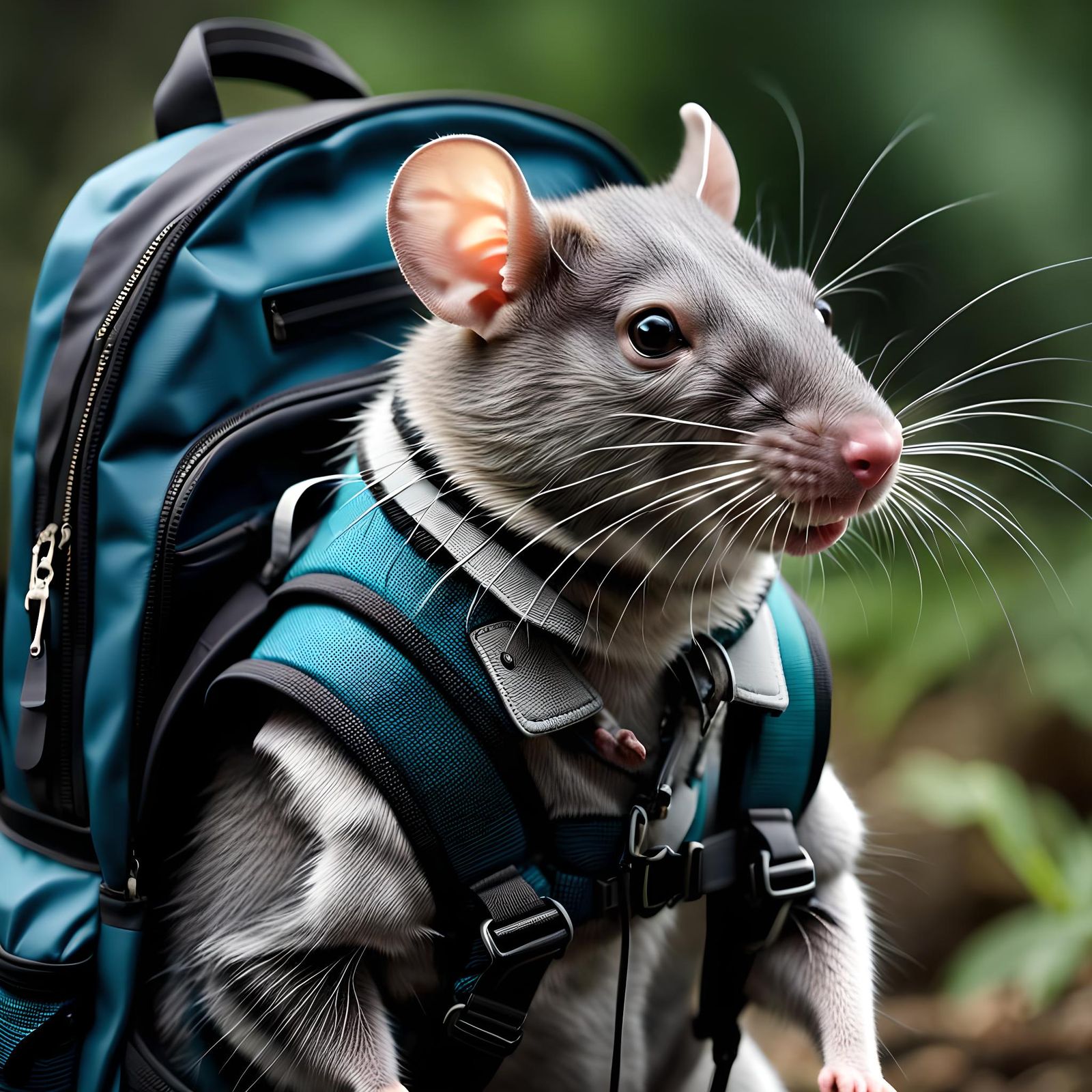 Rat with Backpack in High Definition
