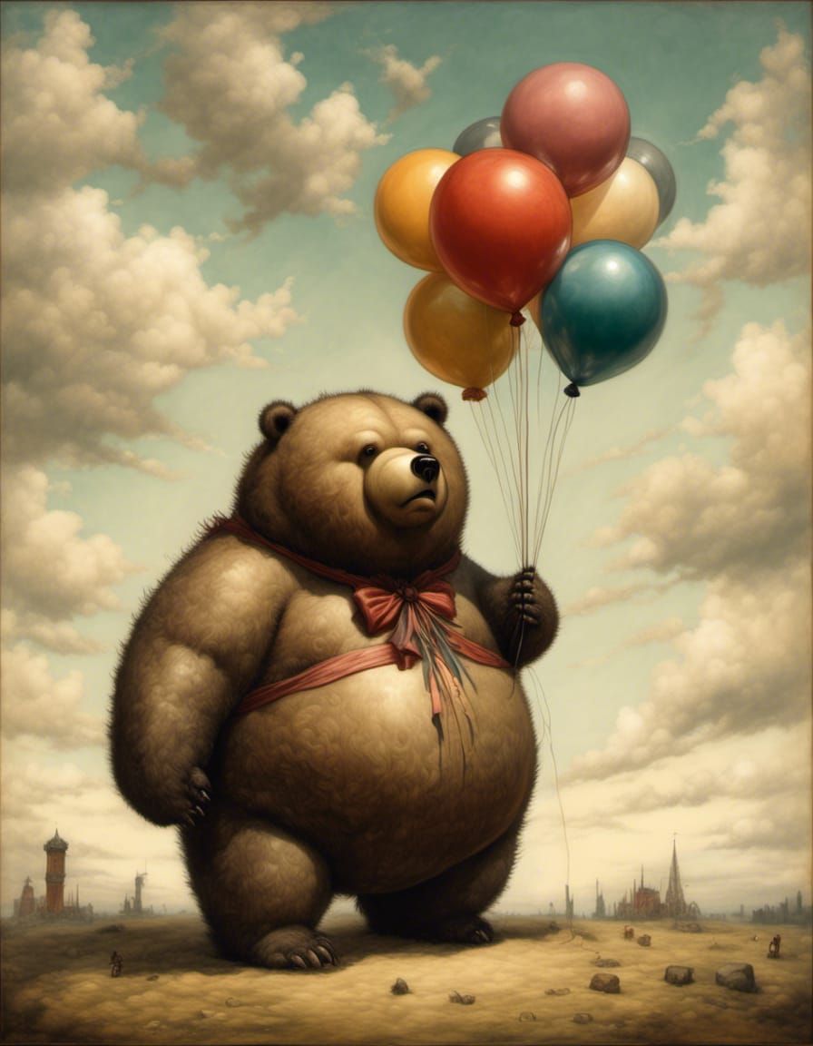 Obese Fuzzy Balloon Bear Art