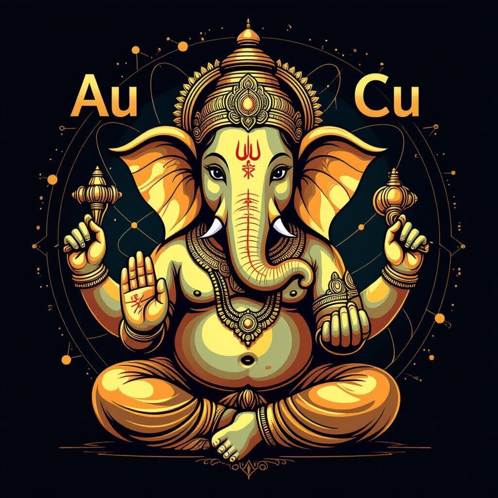 Ganesha: A Periodic Table Composition in Metallic Art