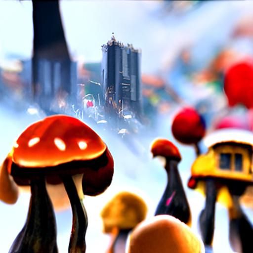 Mushroom Cityscape in High Detail