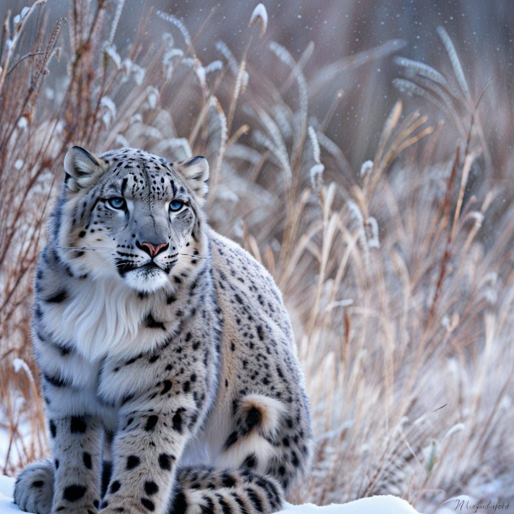 Magical Snow Leopard Portrait