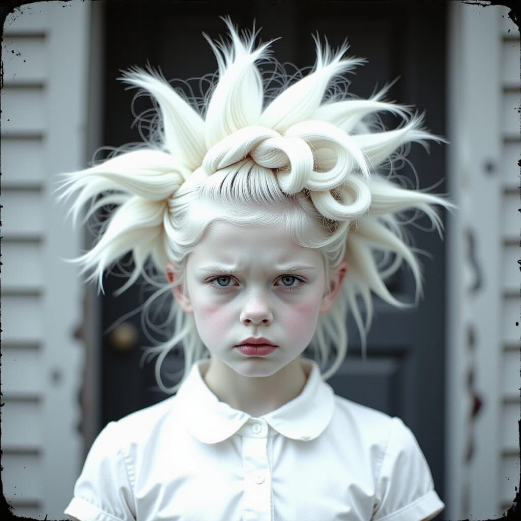 Monochrome Hairstyle in Bleached White Aesthetic