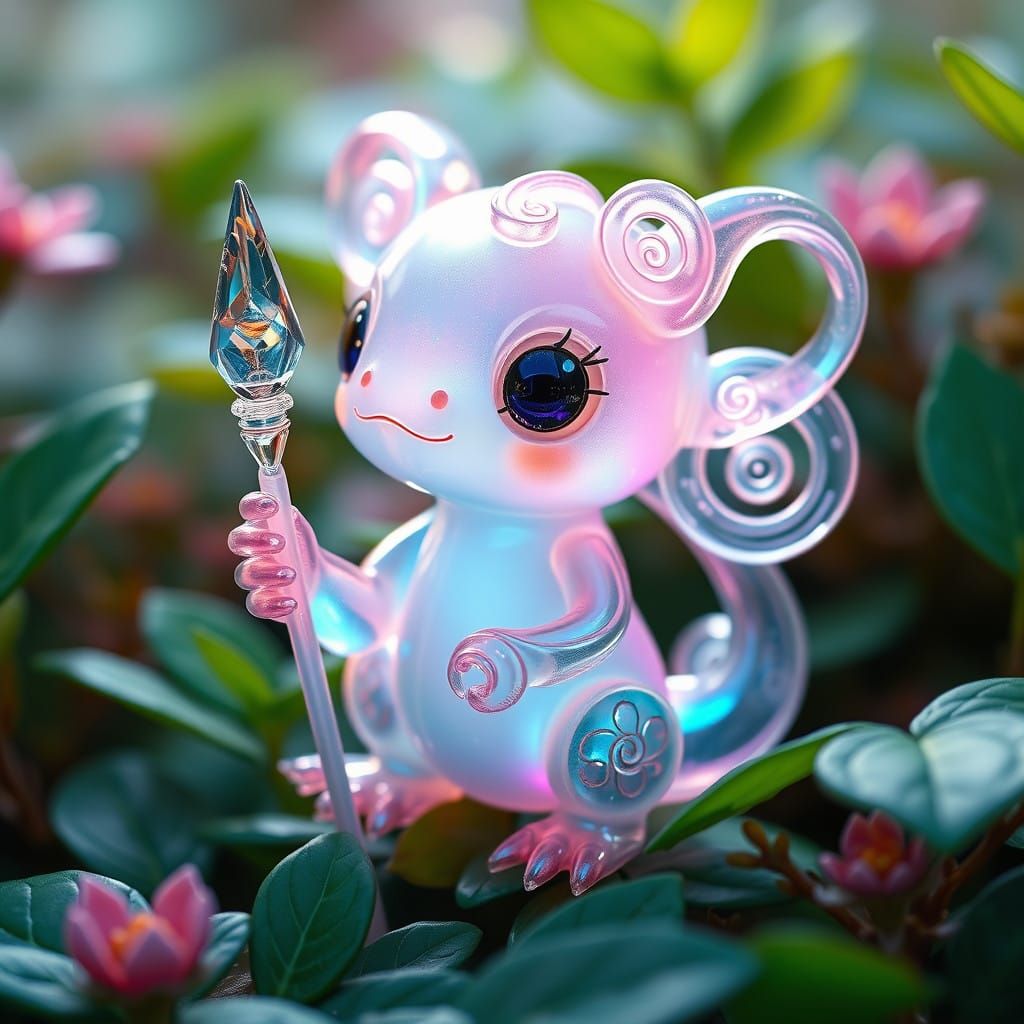 Whimsical Bubblegum creature in Pastel Dreamscapes