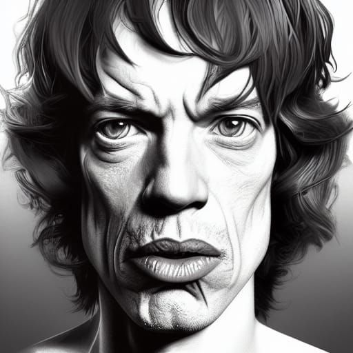 Mick Jagger Portrait: Artgerm, WLOP, Mucha Style