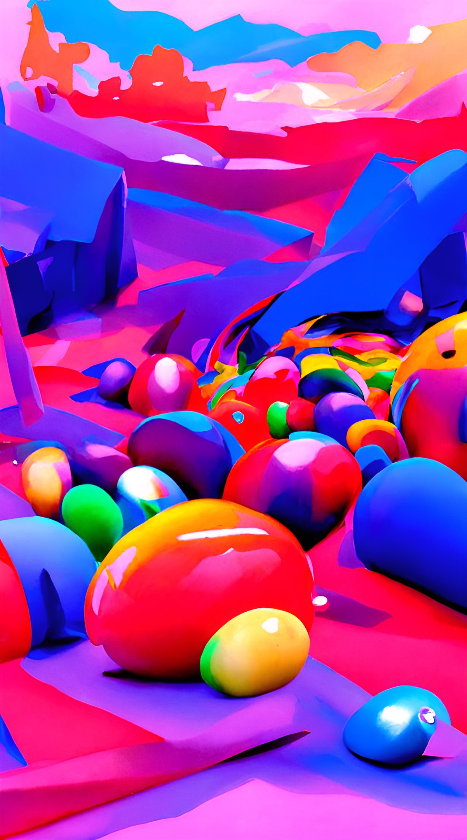 Hyperrealistic Colorful Dimension Scenery with Deep Shadows