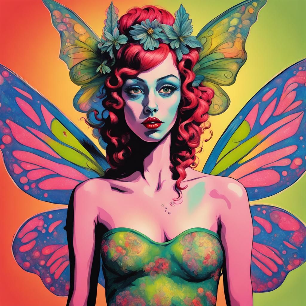 Weird massurrealism pop art fairy