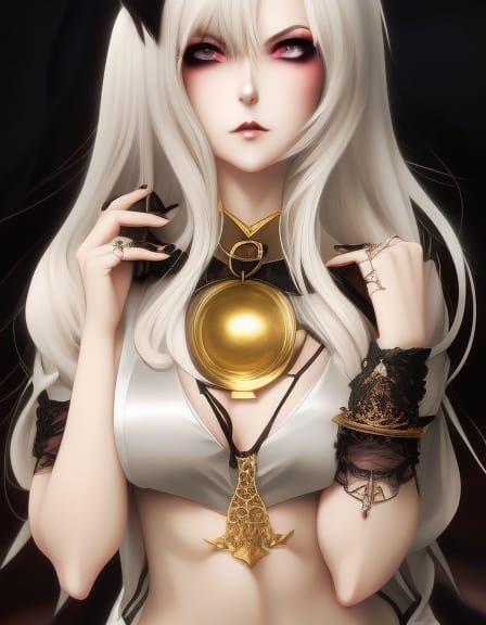 Gothic Female Portrait in Anime Manga Style
