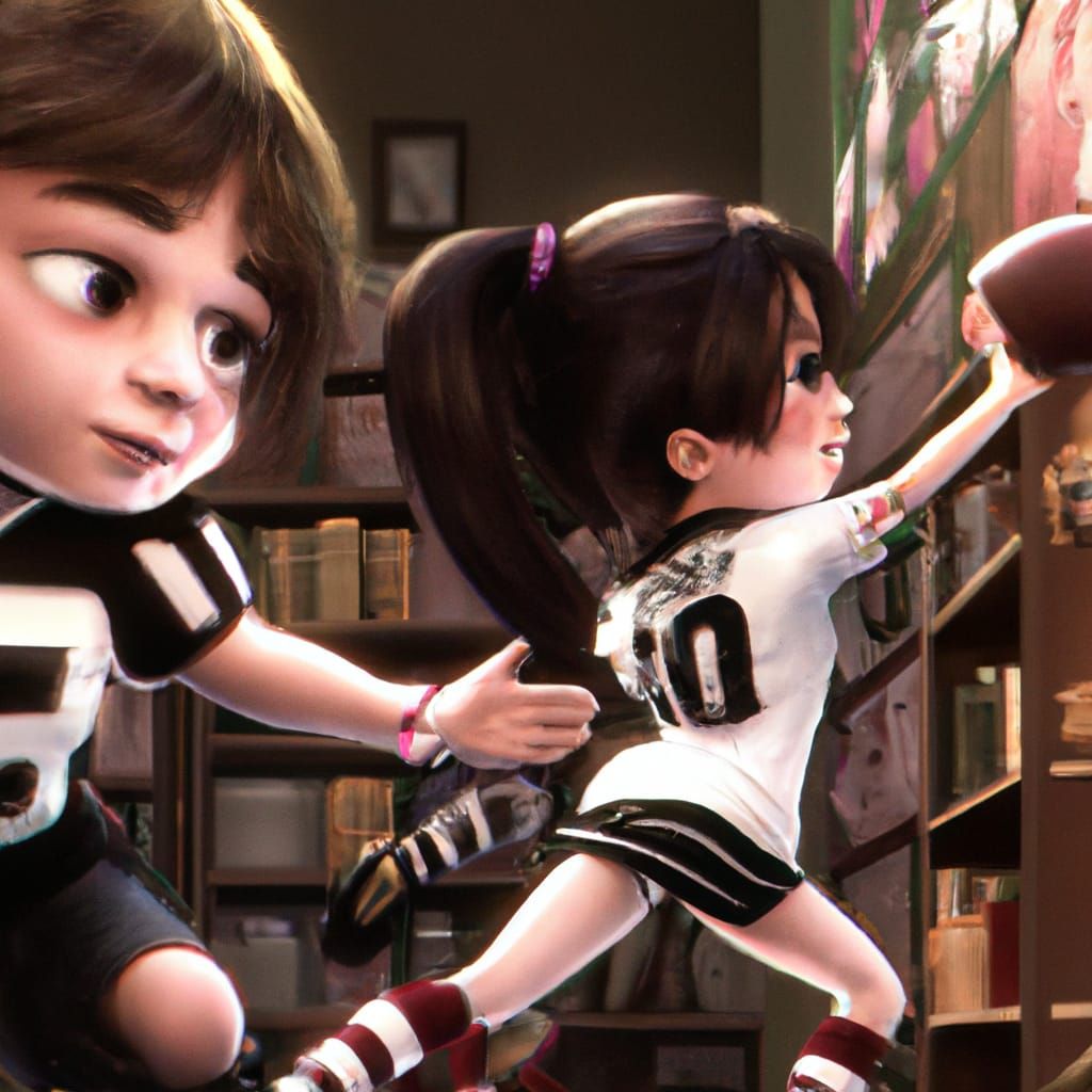 Chibi Characters Play Football in 3D Style