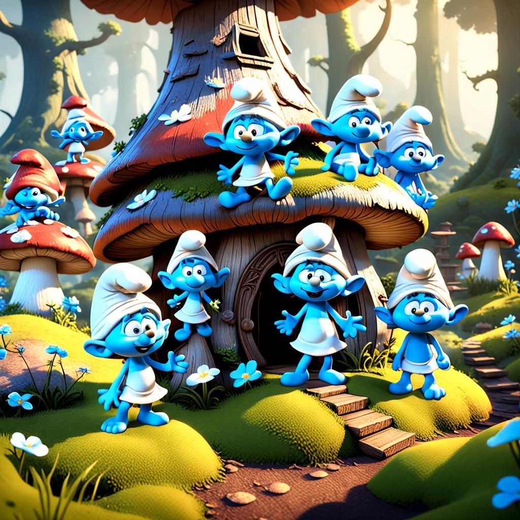 Smurfs Village in Enchanted Forest: 3D Game Cinematic
